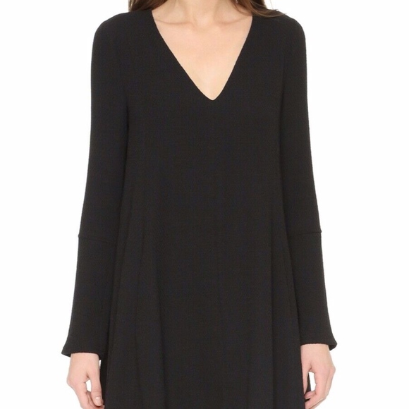 See By Chloe Black Long Sleeve Textured Jacquard Dress